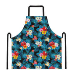 Turquoise Tropical Hawaii Pattern Print Apron