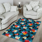 Turquoise Tropical Hawaii Pattern Print Area Rug GearFrost
