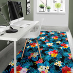 Turquoise Tropical Hawaii Pattern Print Area Rug GearFrost