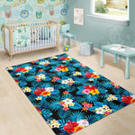 Turquoise Tropical Hawaii Pattern Print Area Rug GearFrost