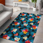 Turquoise Tropical Hawaii Pattern Print Area Rug GearFrost