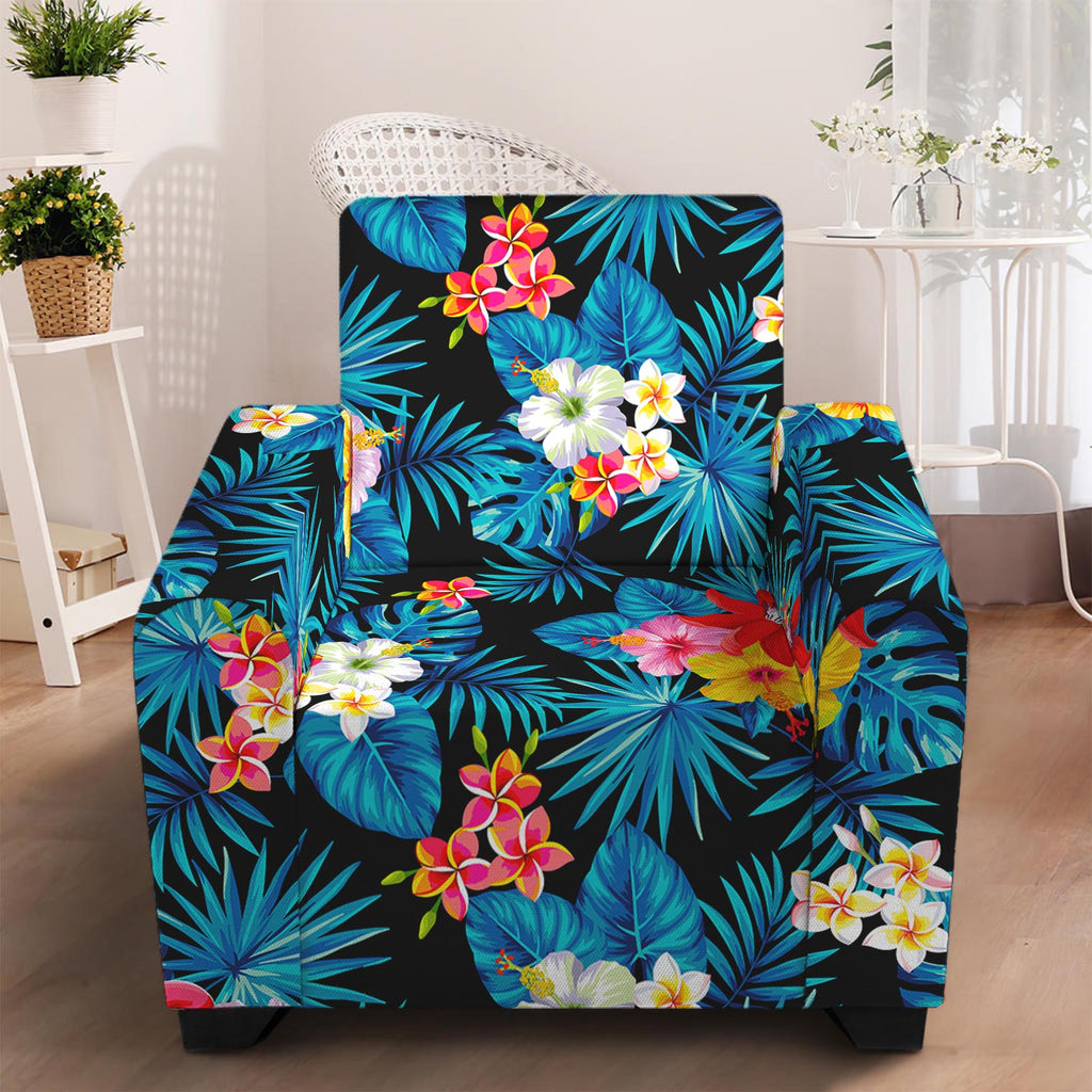 Turquoise Tropical Hawaii Pattern Print Armchair Slipcover