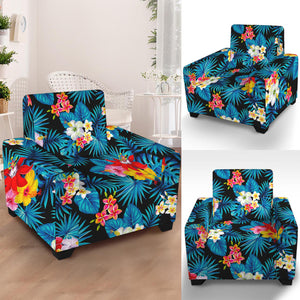 Turquoise Tropical Hawaii Pattern Print Armchair Slipcover