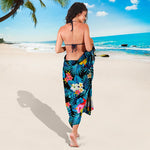 Turquoise Tropical Hawaii Pattern Print Beach Sarong Wrap