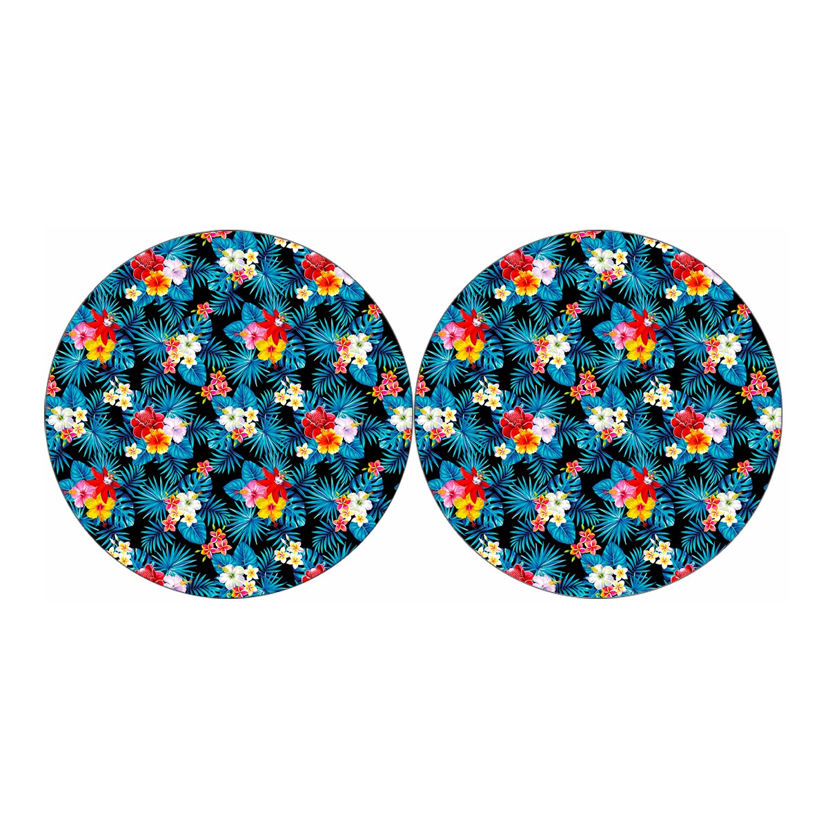 Turquoise Tropical Hawaii Pattern Print Car Coasters