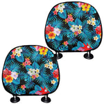 Turquoise Tropical Hawaii Pattern Print Car Headrest Covers
