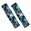 Turquoise Tropical Hawaii Pattern Print Car Seat Belt Covers
