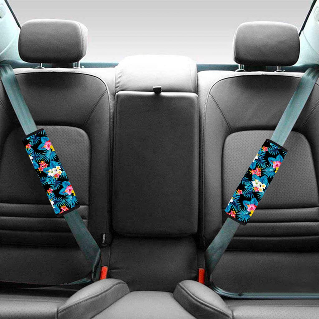 Turquoise Tropical Hawaii Pattern Print Car Seat Belt Covers