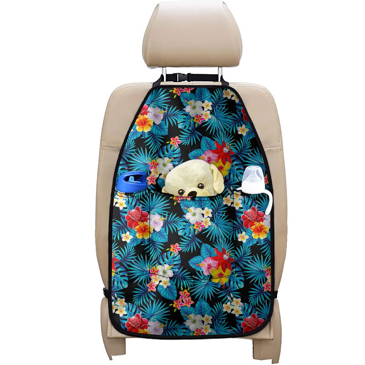 Turquoise Tropical Hawaii Pattern Print Car Seat Organizers