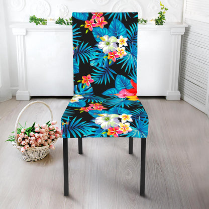 Turquoise Tropical Hawaii Pattern Print Dining Chair Slipcover