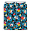 Turquoise Tropical Hawaii Pattern Print Duvet Cover Bedding Set