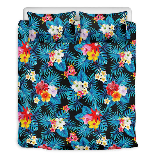 Turquoise Tropical Hawaii Pattern Print Duvet Cover Bedding Set