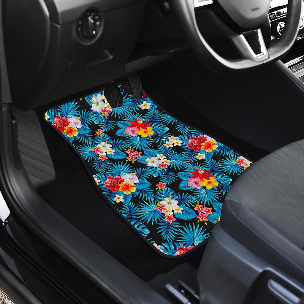 Turquoise Tropical Hawaii Pattern Print Front Car Floor Mats
