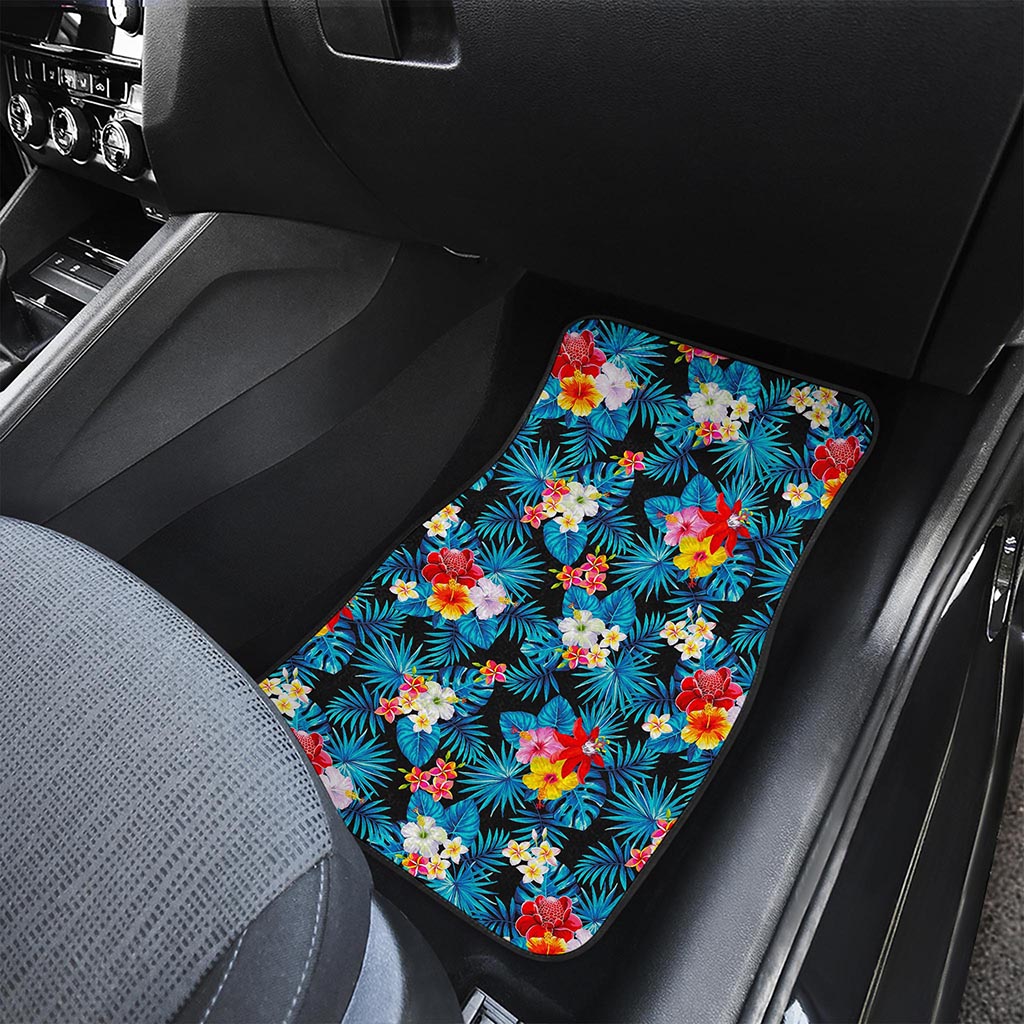 Turquoise Tropical Hawaii Pattern Print Front Car Floor Mats
