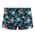 Turquoise Tropical Hawaii Pattern Print Men's Boxer Briefs