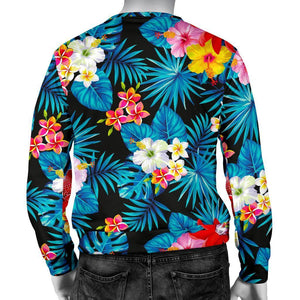 Turquoise Tropical Hawaii Pattern Print Men's Crewneck Sweatshirt GearFrost