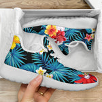 Turquoise Tropical Hawaii Pattern Print Mesh Knit Shoes GearFrost