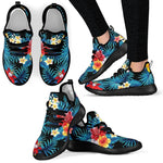 Turquoise Tropical Hawaii Pattern Print Mesh Knit Shoes GearFrost