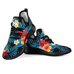 Turquoise Tropical Hawaii Pattern Print Mesh Knit Shoes GearFrost