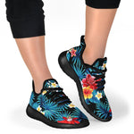 Turquoise Tropical Hawaii Pattern Print Mesh Knit Shoes GearFrost