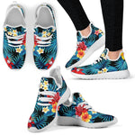 Turquoise Tropical Hawaii Pattern Print Mesh Knit Shoes GearFrost