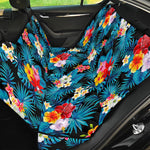 Turquoise Tropical Hawaii Pattern Print Pet Car Back Seat Cover
