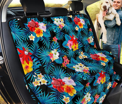 Turquoise Tropical Hawaii Pattern Print Pet Car Back Seat Cover