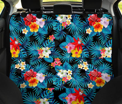 Turquoise Tropical Hawaii Pattern Print Pet Car Back Seat Cover