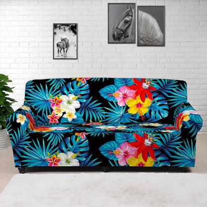 Turquoise Tropical Hawaii Pattern Print Sofa Cover