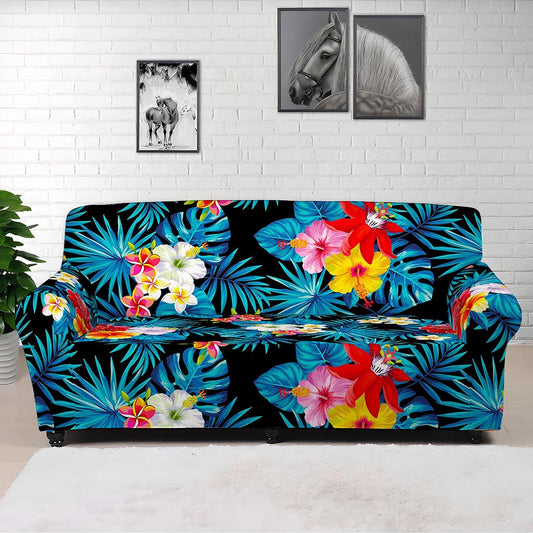 Turquoise Tropical Hawaii Pattern Print Sofa Cover