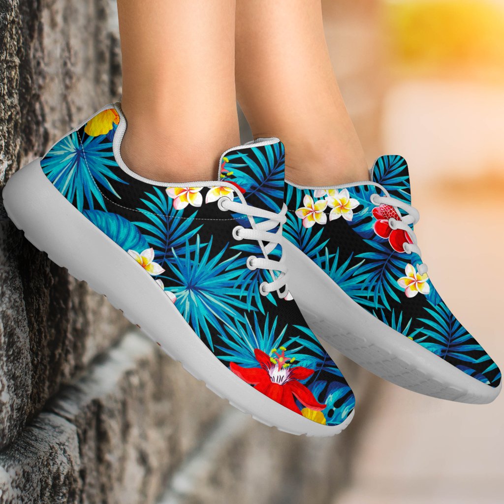 Turquoise Tropical Hawaii Pattern Print Sport Shoes GearFrost