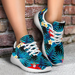 Turquoise Tropical Hawaii Pattern Print Sport Shoes GearFrost