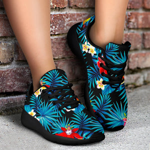 Turquoise Tropical Hawaii Pattern Print Sport Shoes GearFrost