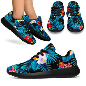 Turquoise Tropical Hawaii Pattern Print Sport Shoes GearFrost