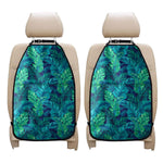 Turquoise Tropical Leaf Pattern Print Car Seat Organizers