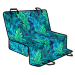Turquoise Tropical Leaf Pattern Print Pet Car Back Seat Cover