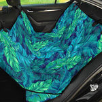 Turquoise Tropical Leaf Pattern Print Pet Car Back Seat Cover