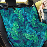 Turquoise Tropical Leaf Pattern Print Pet Car Back Seat Cover
