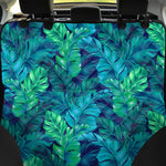 Turquoise Tropical Leaf Pattern Print Pet Car Back Seat Cover