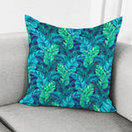Turquoise Tropical Leaf Pattern Print Pillow Cover