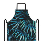 Turquoise Tropical Leaves Print Apron