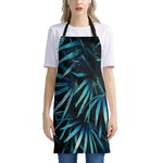 Turquoise Tropical Leaves Print Apron