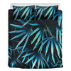 Turquoise Tropical Leaves Print Duvet Cover Bedding Set