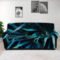Turquoise Tropical Leaves Print Sofa Cover