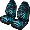 Turquoise Tropical Leaves Print Universal Fit Car Seat Covers
