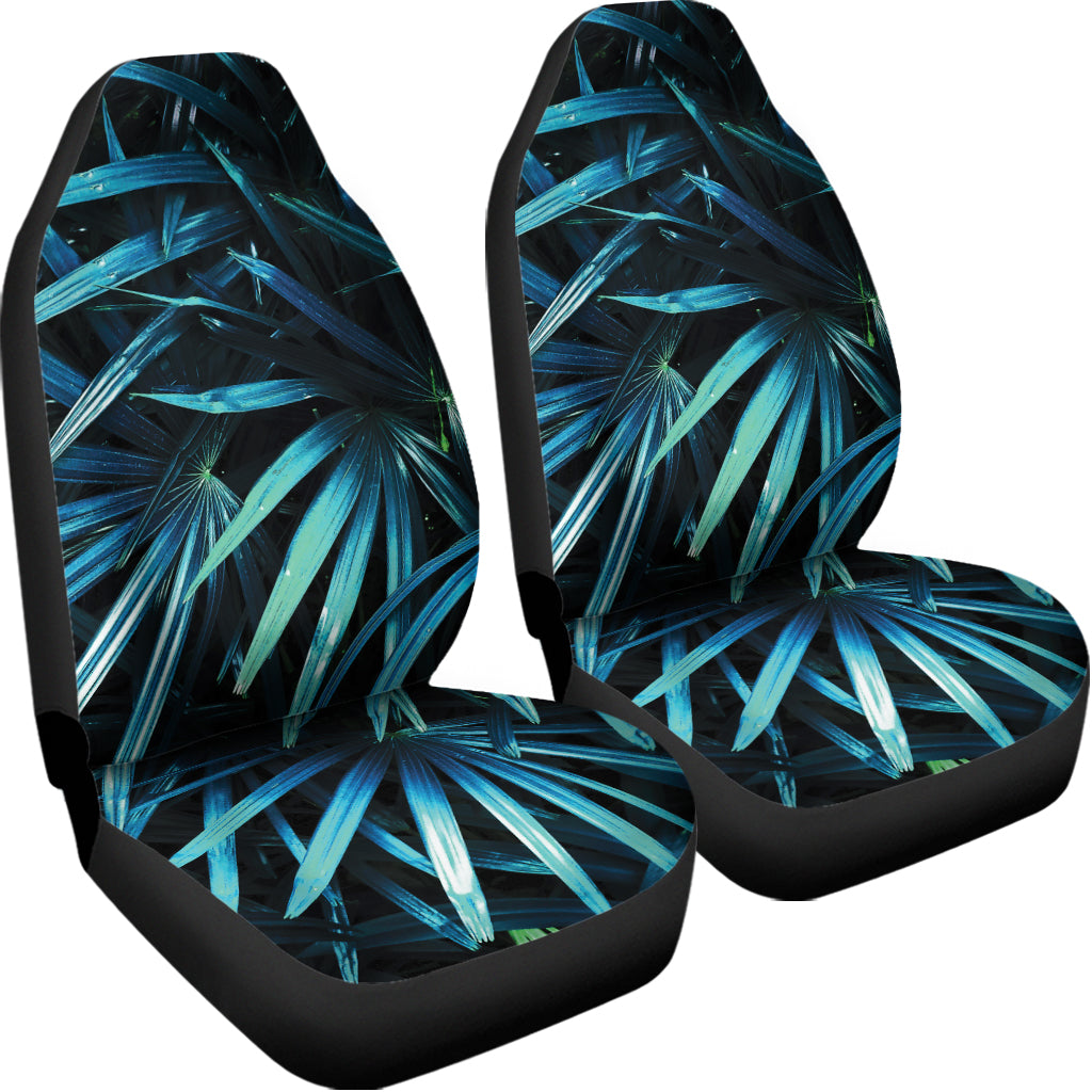 Turquoise Tropical Leaves Print Universal Fit Car Seat Covers