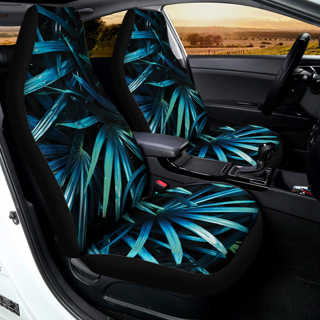 Turquoise Tropical Leaves Print Universal Fit Car Seat Covers