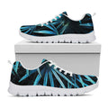 Turquoise Tropical Leaves Print White Running Shoes