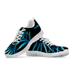 Turquoise Tropical Leaves Print White Sneakers