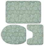 Turtle Shell Pattern Print 3 Piece Bath Mat Set